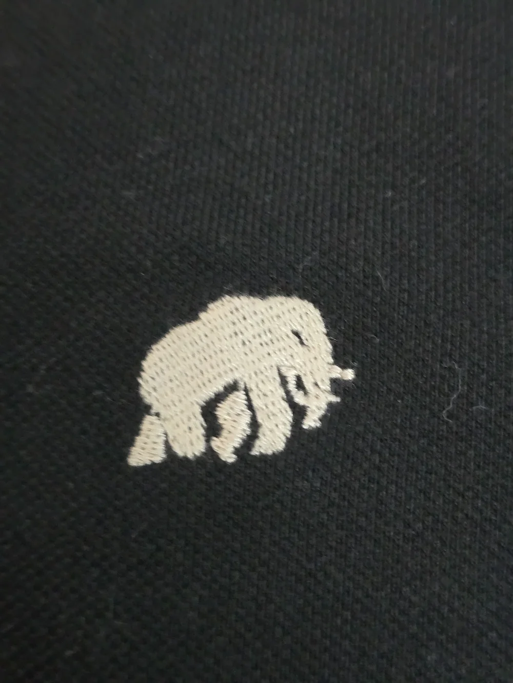 Banana Republic Black Short-Sleeve Polo with Embroidered Elephant Logo Sz M